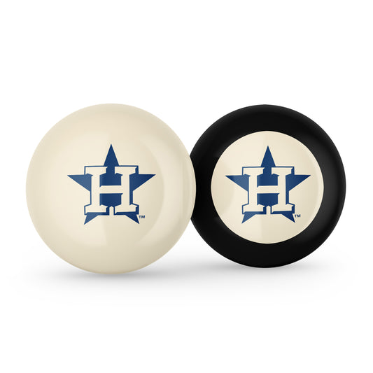 Houston Astros cue ball and 8 ball