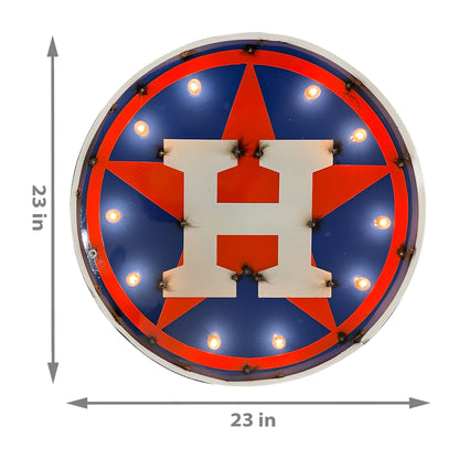 Houston Astros logo lighted metal retro sign