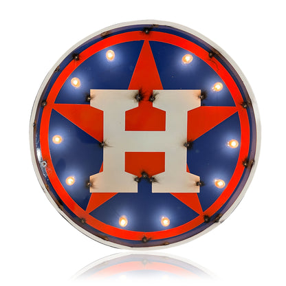 Houston Astros logo lighted metal sign