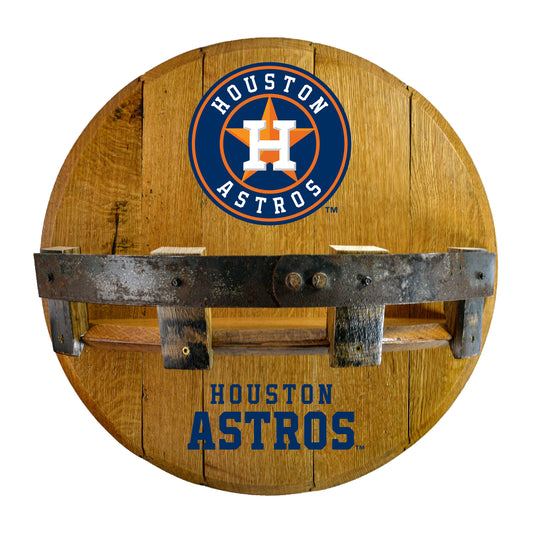 Houston Astros whiskey barrel shelf