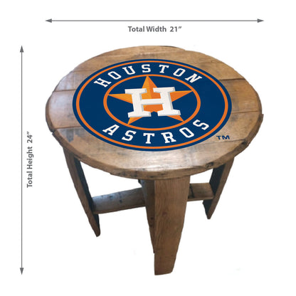 Houston Astros whiskey barrel end table dimensions