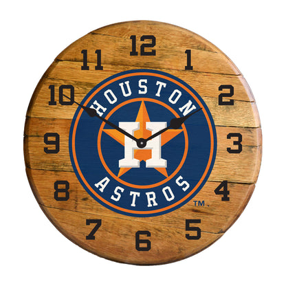 Houston Astros whiskey barrel wall clock