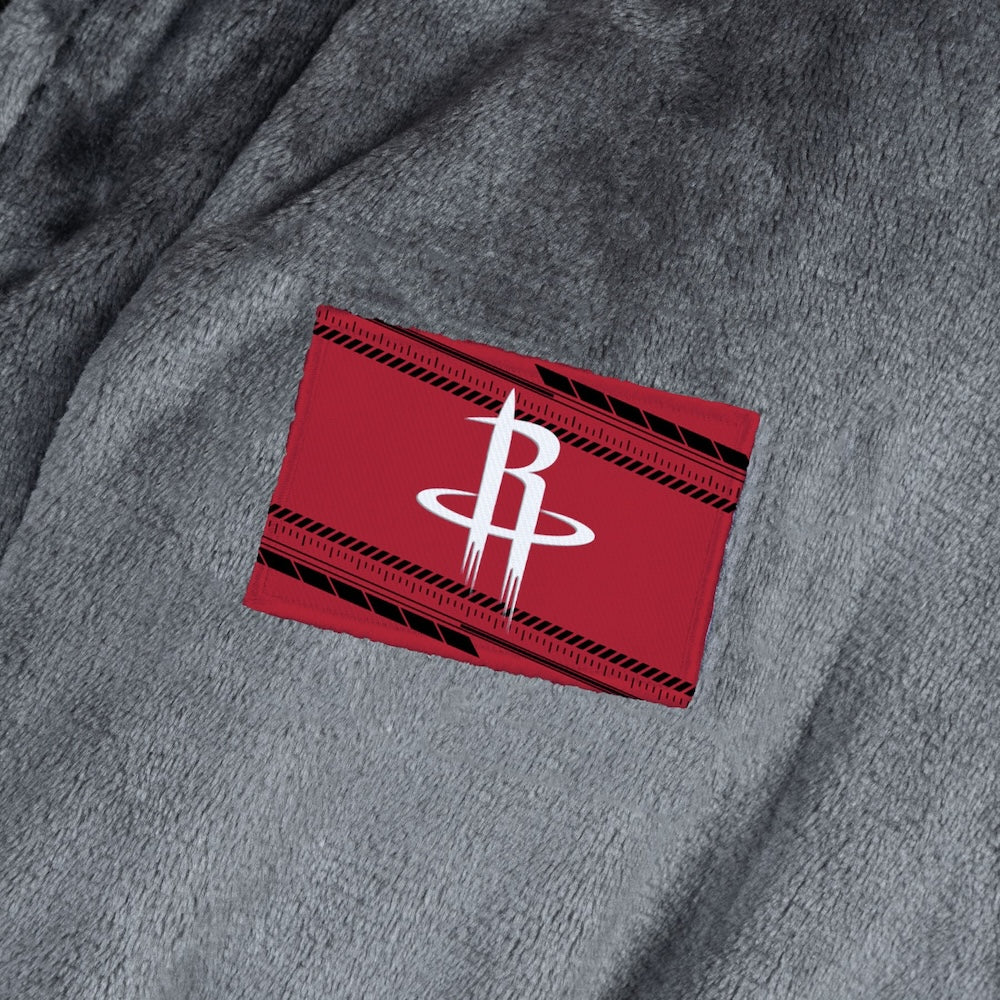 Houston Rockets silk touch charcoal bathrobe logo patch