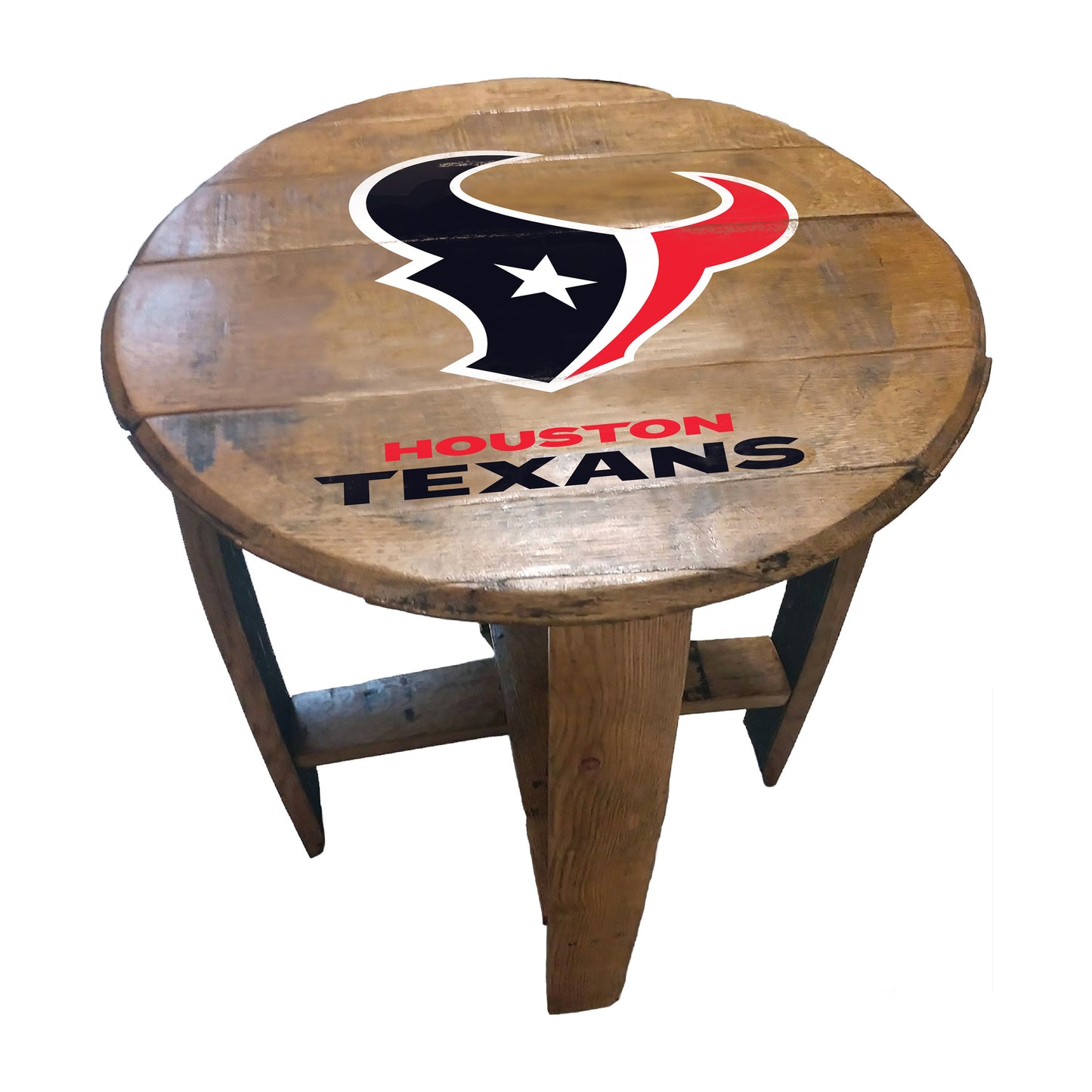 Houston Texans whiskey barrel end table