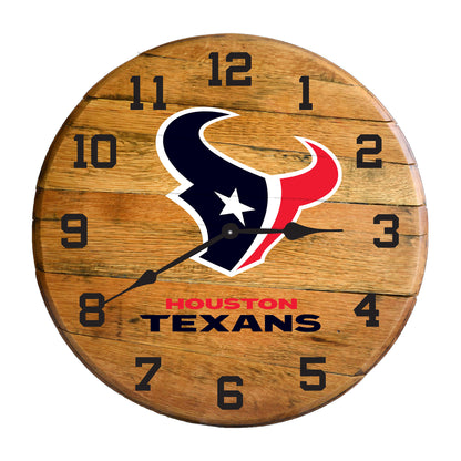 Houston Texans whiskey barrel wall clock