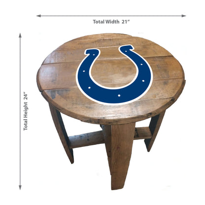 Indianapolis Colts whiskey barrel end table dimensions