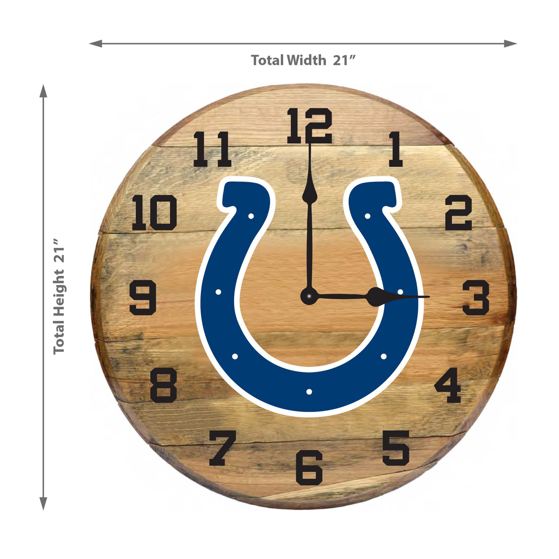 Indianapolis Colts whiskey barrel wall clock dimensions