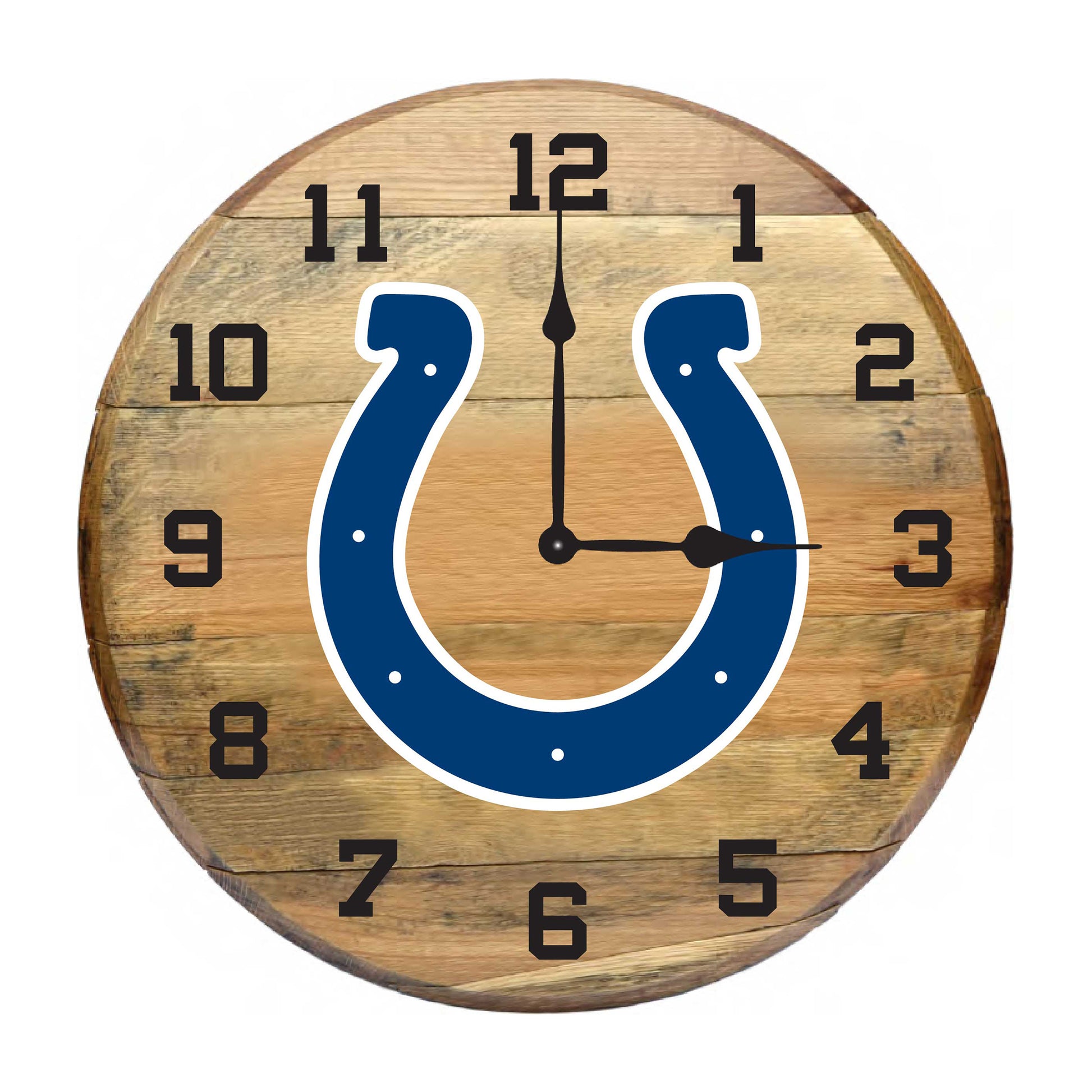 Indianapolis Colts whiskey barrel wall clock