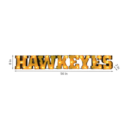Iowa Hawkeyes lighted metal retro sign