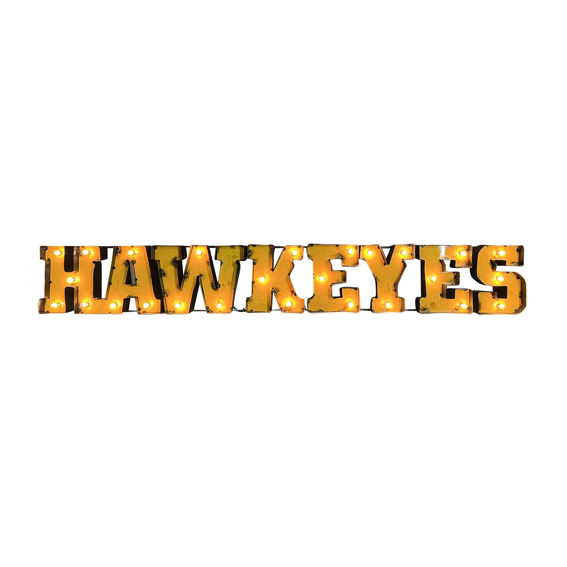 Iowa Hawkeyes lighted metal sign