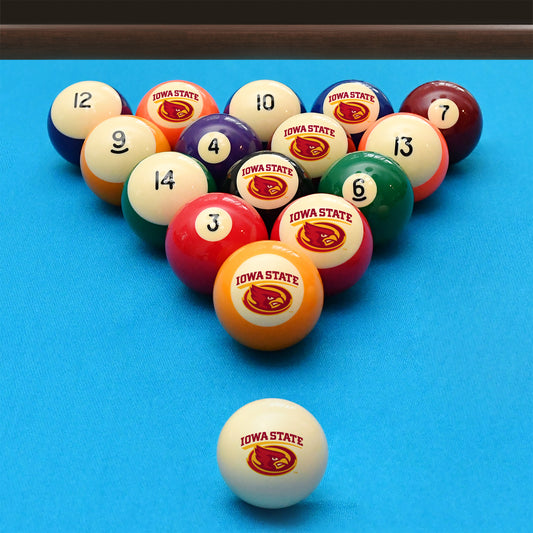Iowa State Cyclones logo pool ball set