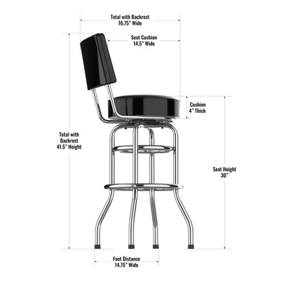 Jacksonville Jaguars Chrome Barstool dimensions