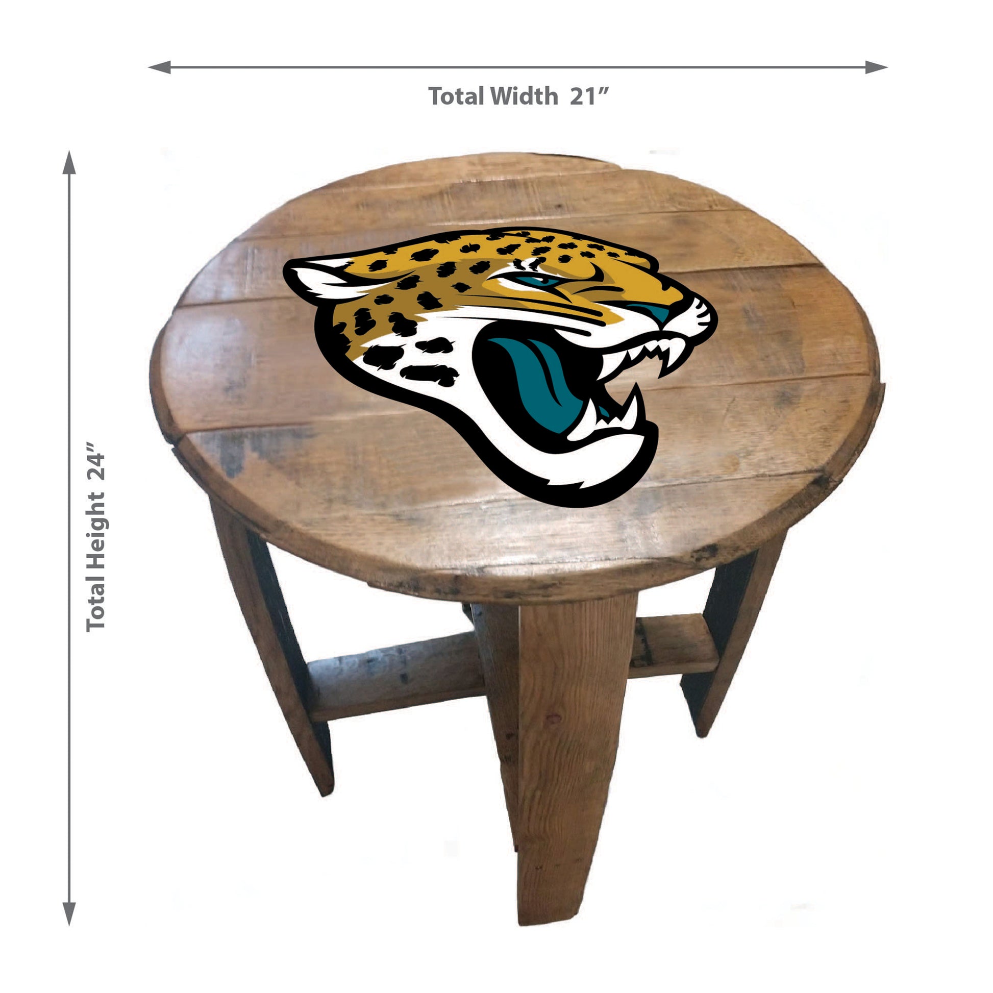 Jacksonville Jaguars whiskey barrel end table dimensions