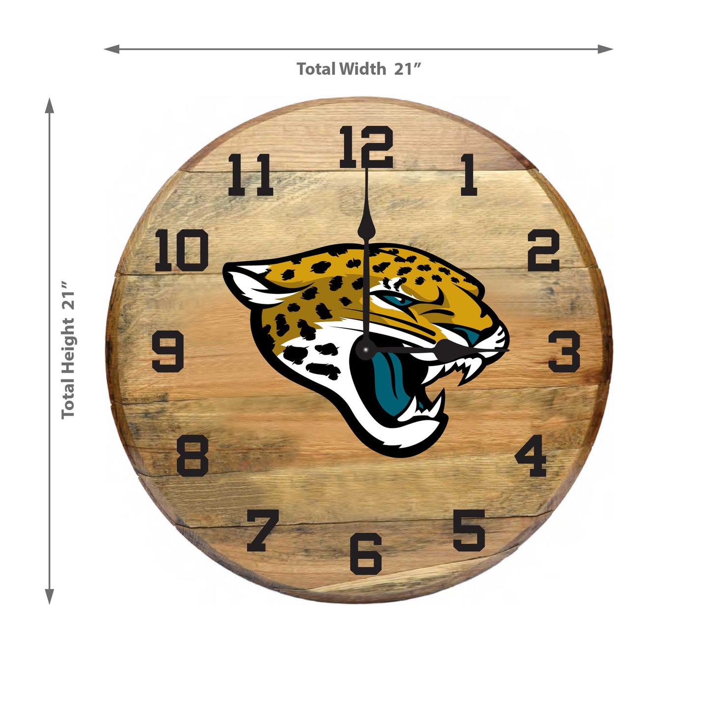 Jacksonville Jaguars whiskey barrel wall clock dimensions