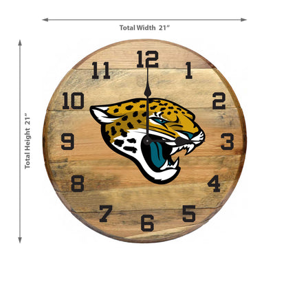 Jacksonville Jaguars whiskey barrel wall clock dimensions