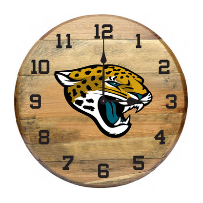 Jacksonville Jaguars whiskey barrel wall clock