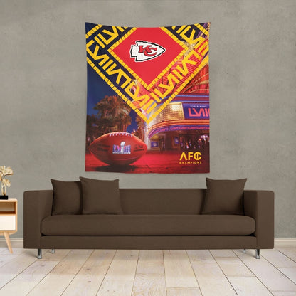 Kansas City Chiefs 50 x 60 Super Bowl Wall Hanging Lifestyle