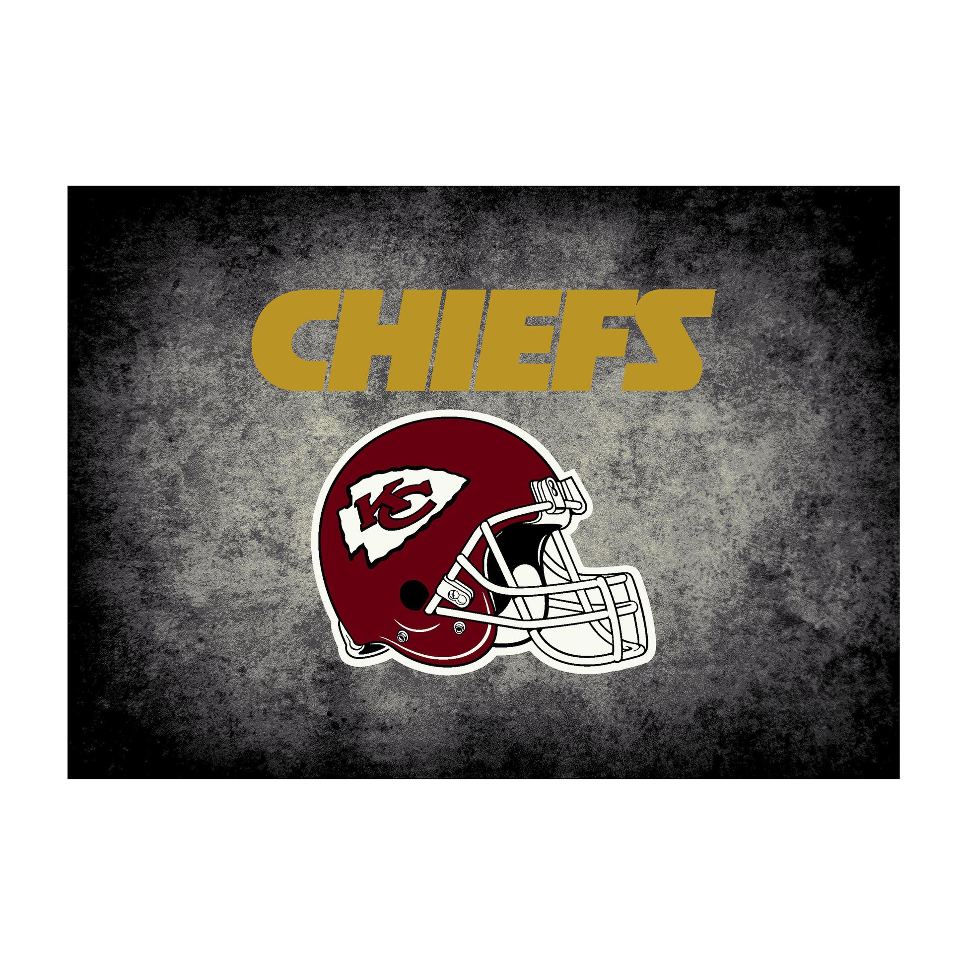 Kansas City Chiefs distressed style area rug