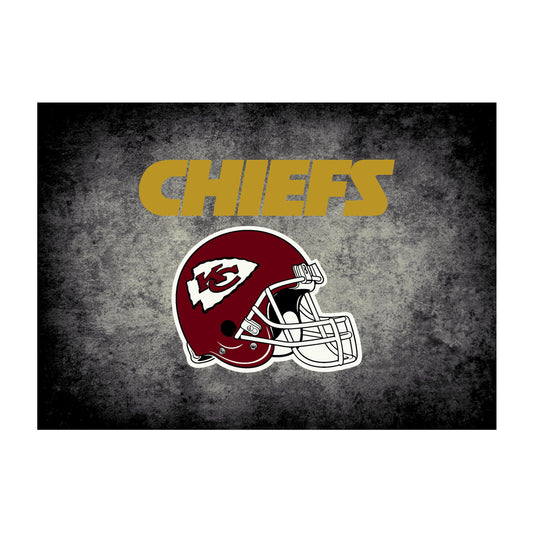Kansas City Chiefs distressed style area rug