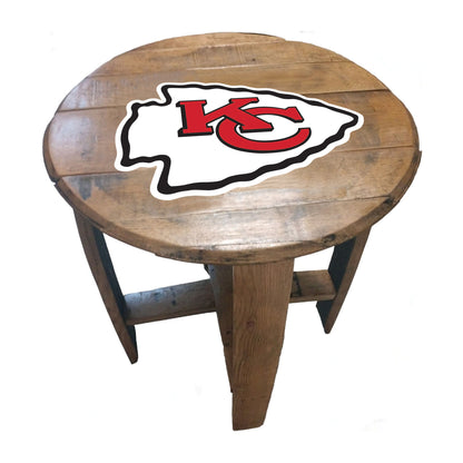 Kansas City Chiefs whiskey barrel end table