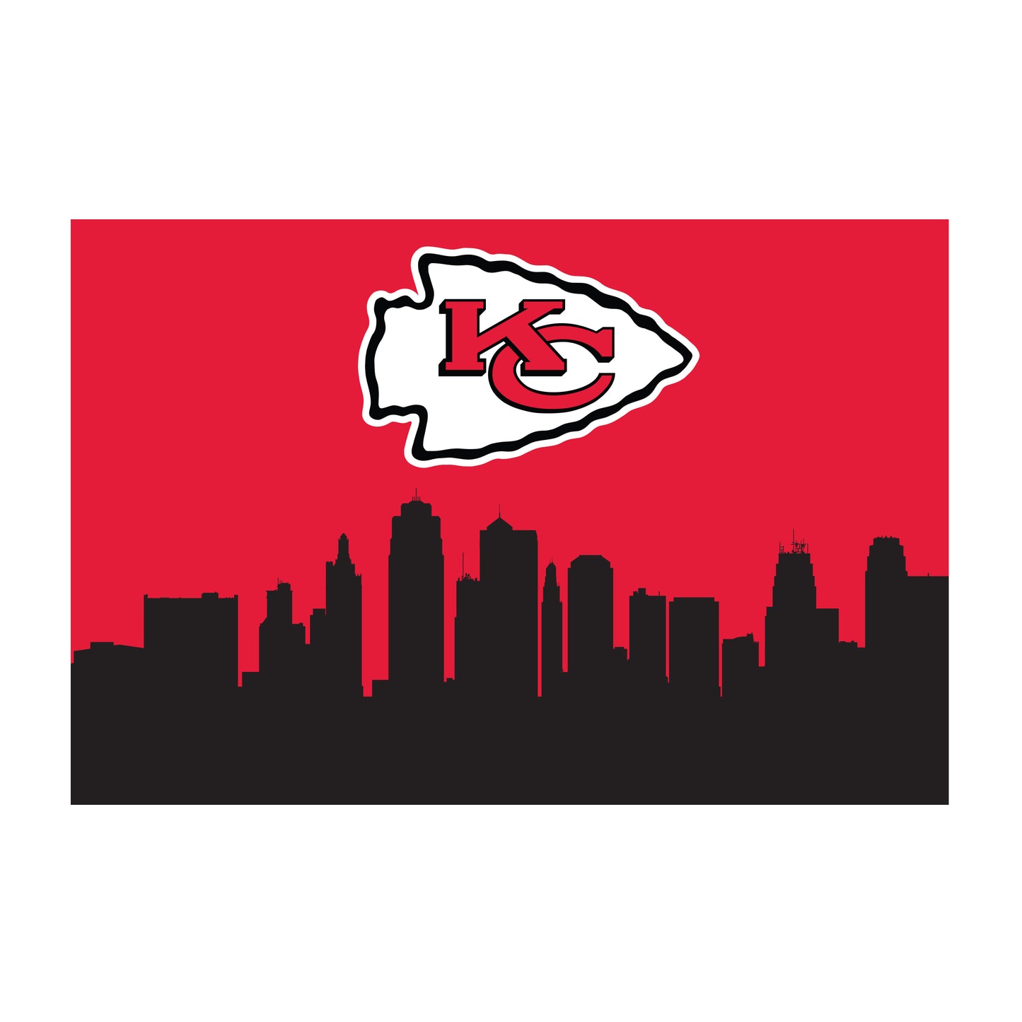 Kansas City Chiefs washable cityscape rug