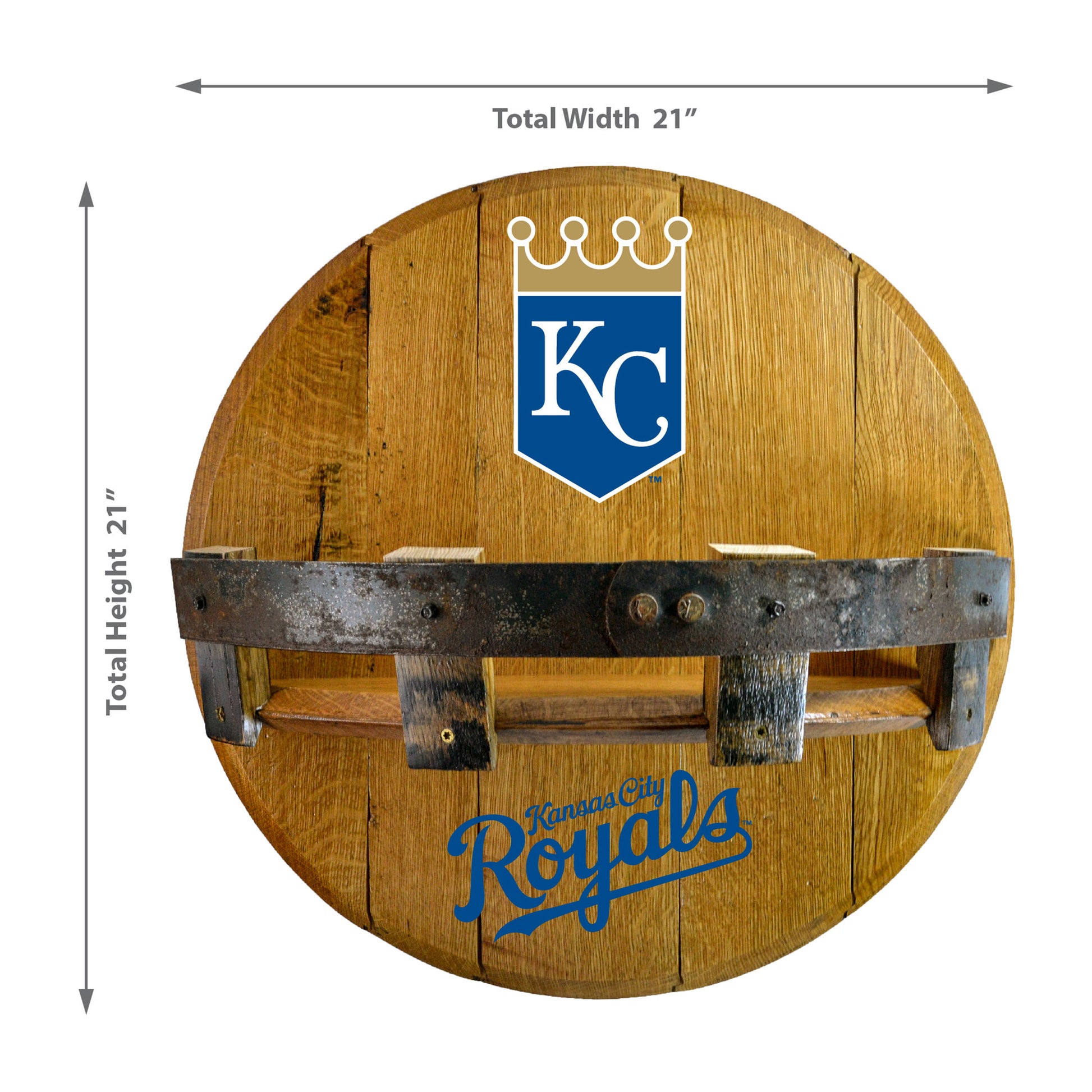 Kansas City Royals whiskey barrel shelf dimensions