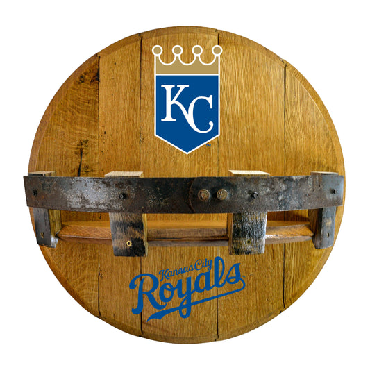 Kansas City Royals whiskey barrel shelf