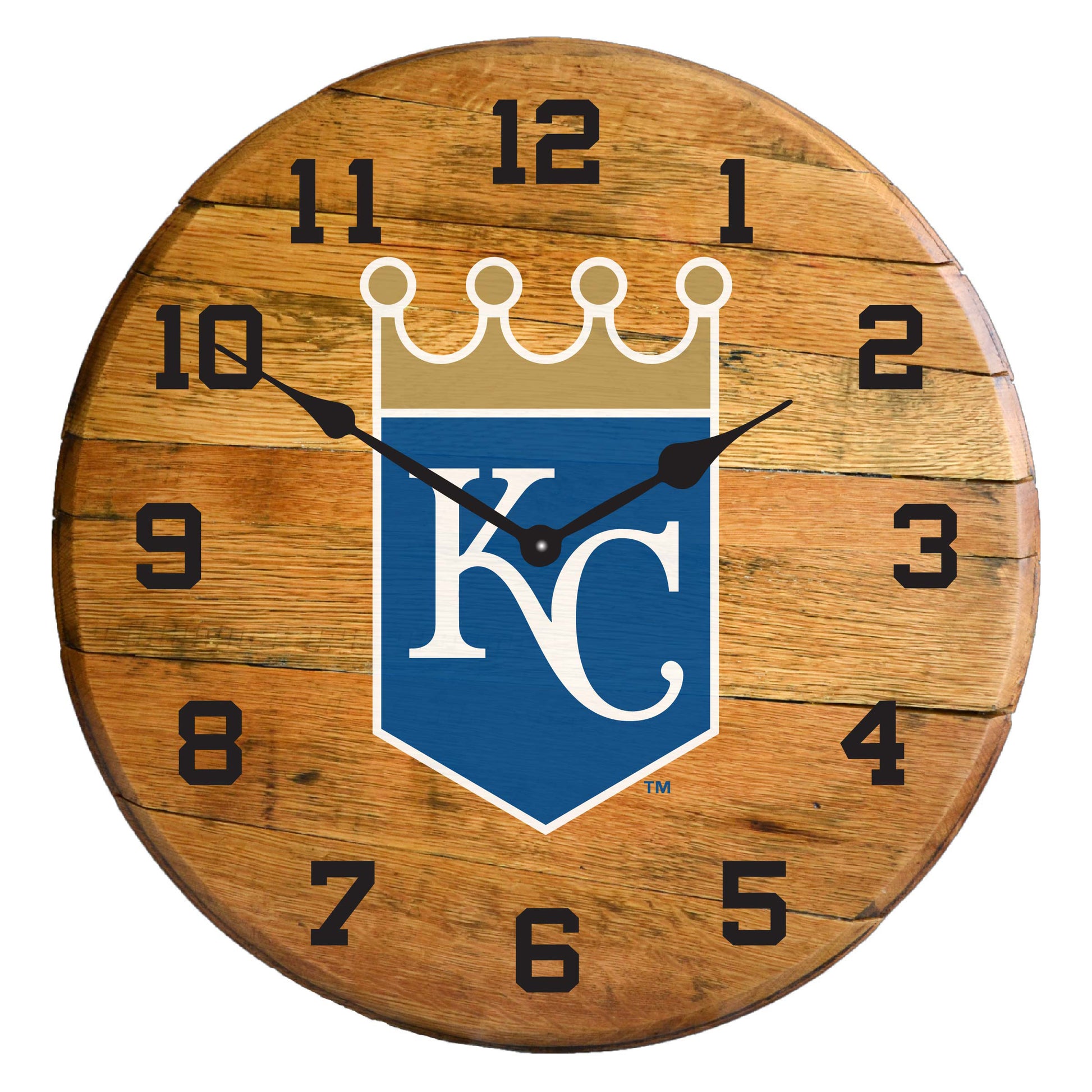 Kansas City Royals whiskey barrel wall clock