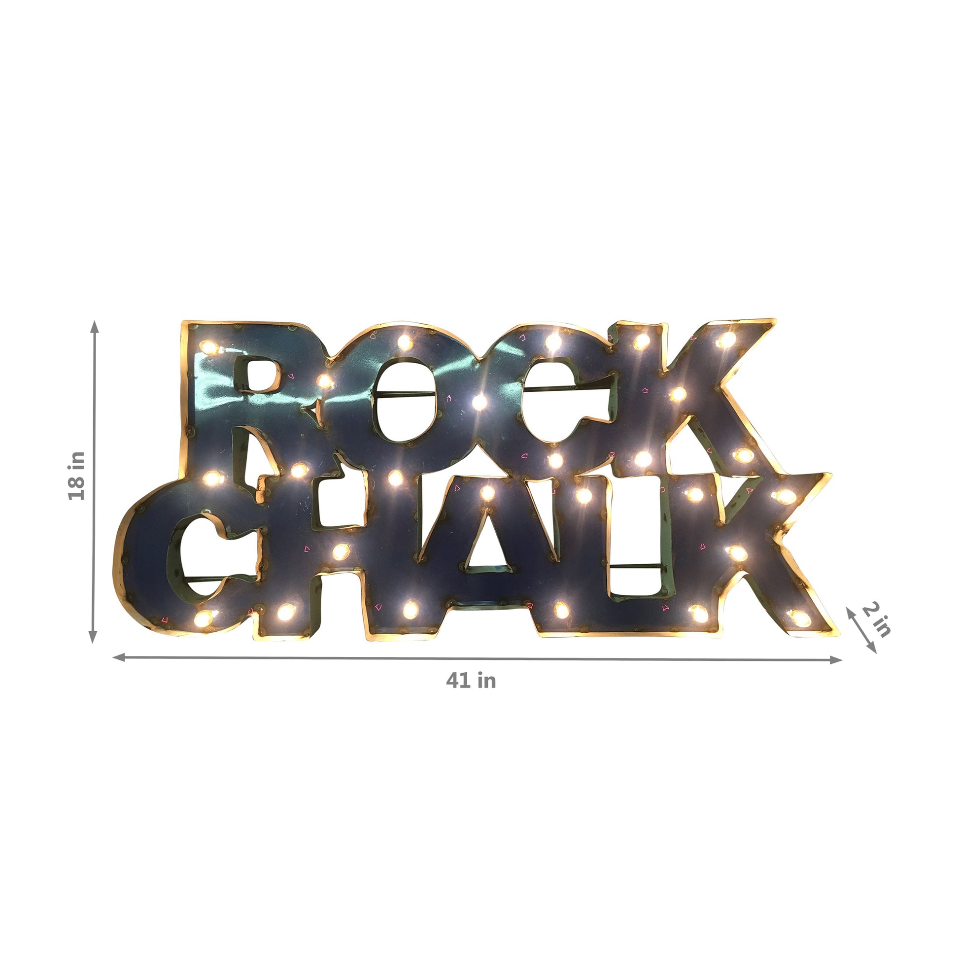 Kansas Jayhawks lighted metal retro sign