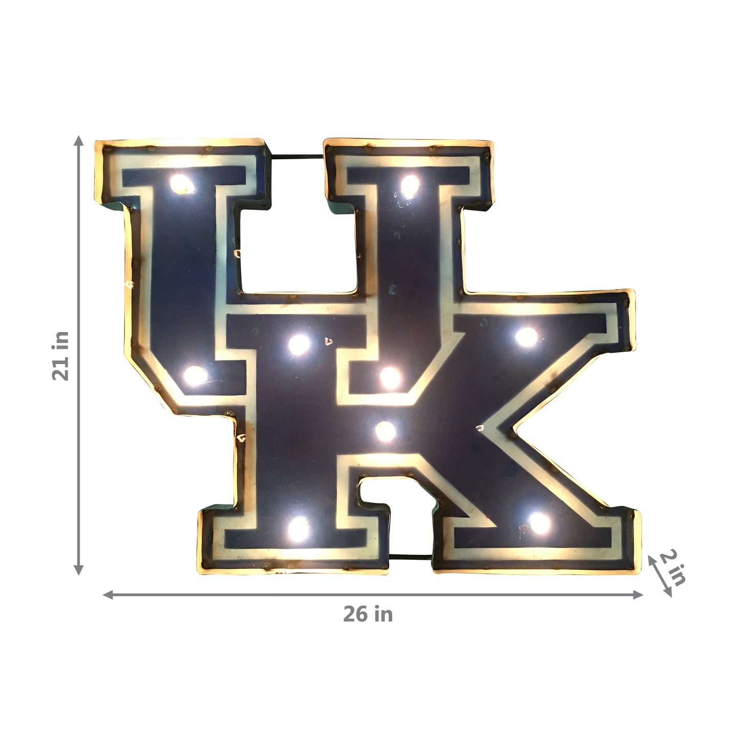 Kentucky Wildcats logo lighted metal retro sign