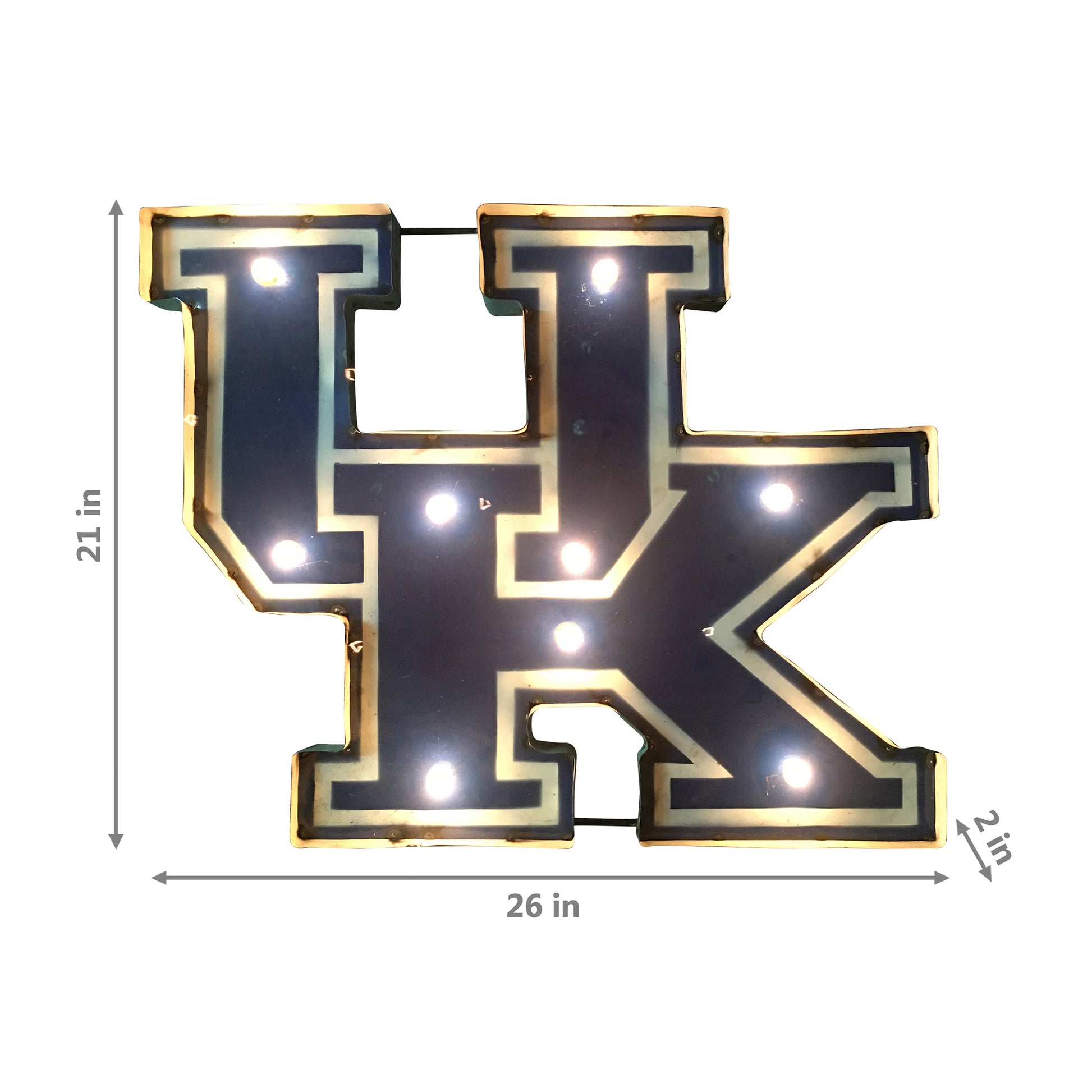 Kentucky Wildcats logo lighted metal retro sign