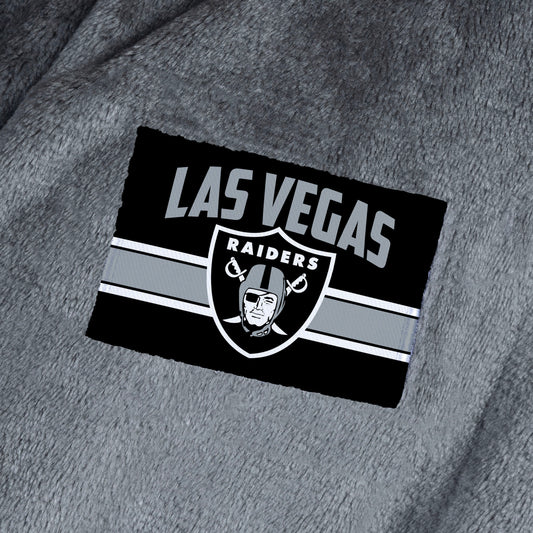 Las Vegas Raiders silk touch charcoal bathrobe logo patch