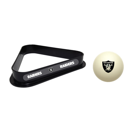 Las Vegas Raiders cue ball and triangle