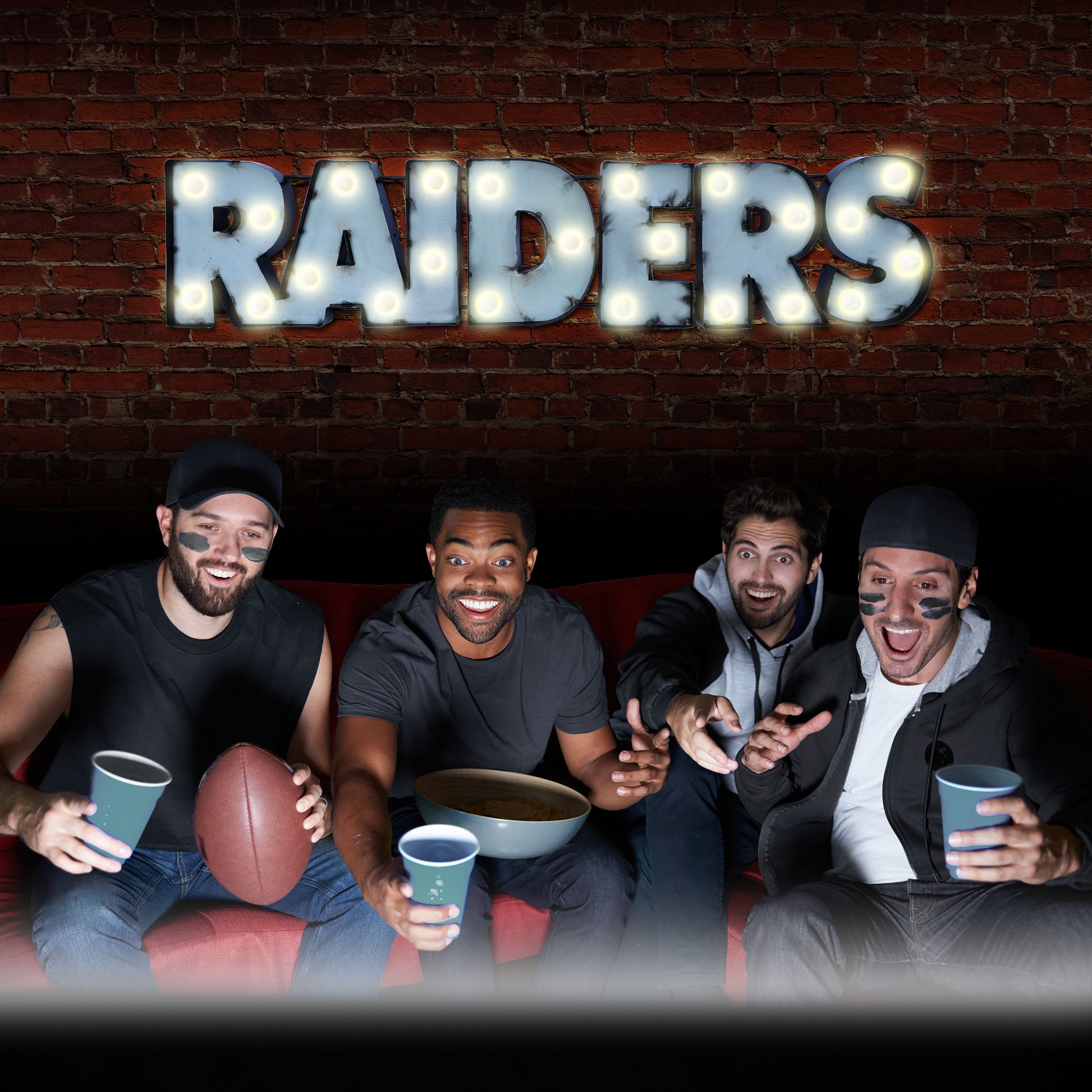 Las Vegas Raiders lighted metal man cave sign