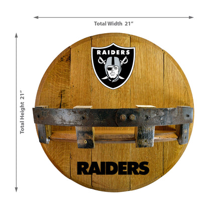 Las Vegas Raiders whiskey barrel shelf dimensions