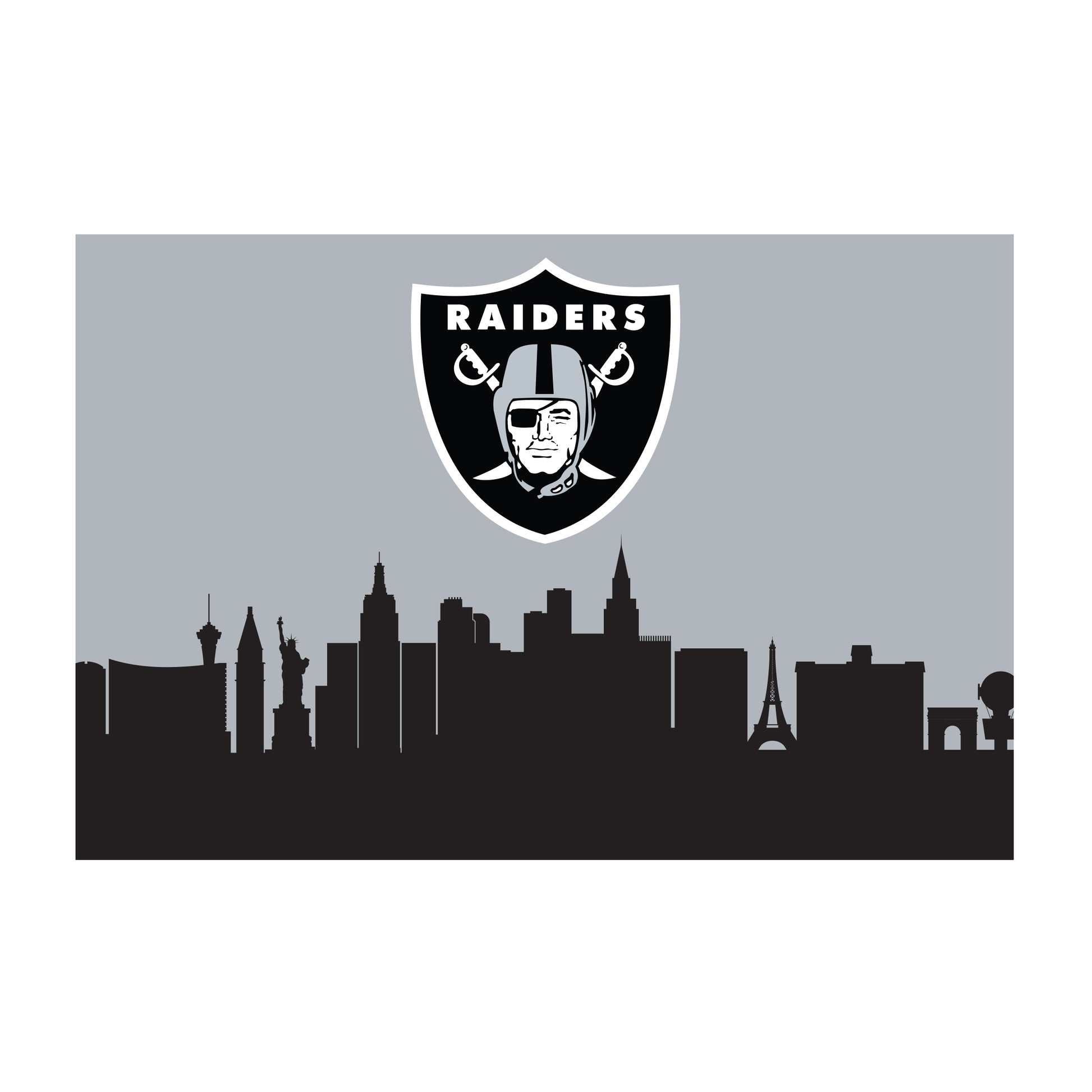 Las Vegas Raiders washable cityscape rug