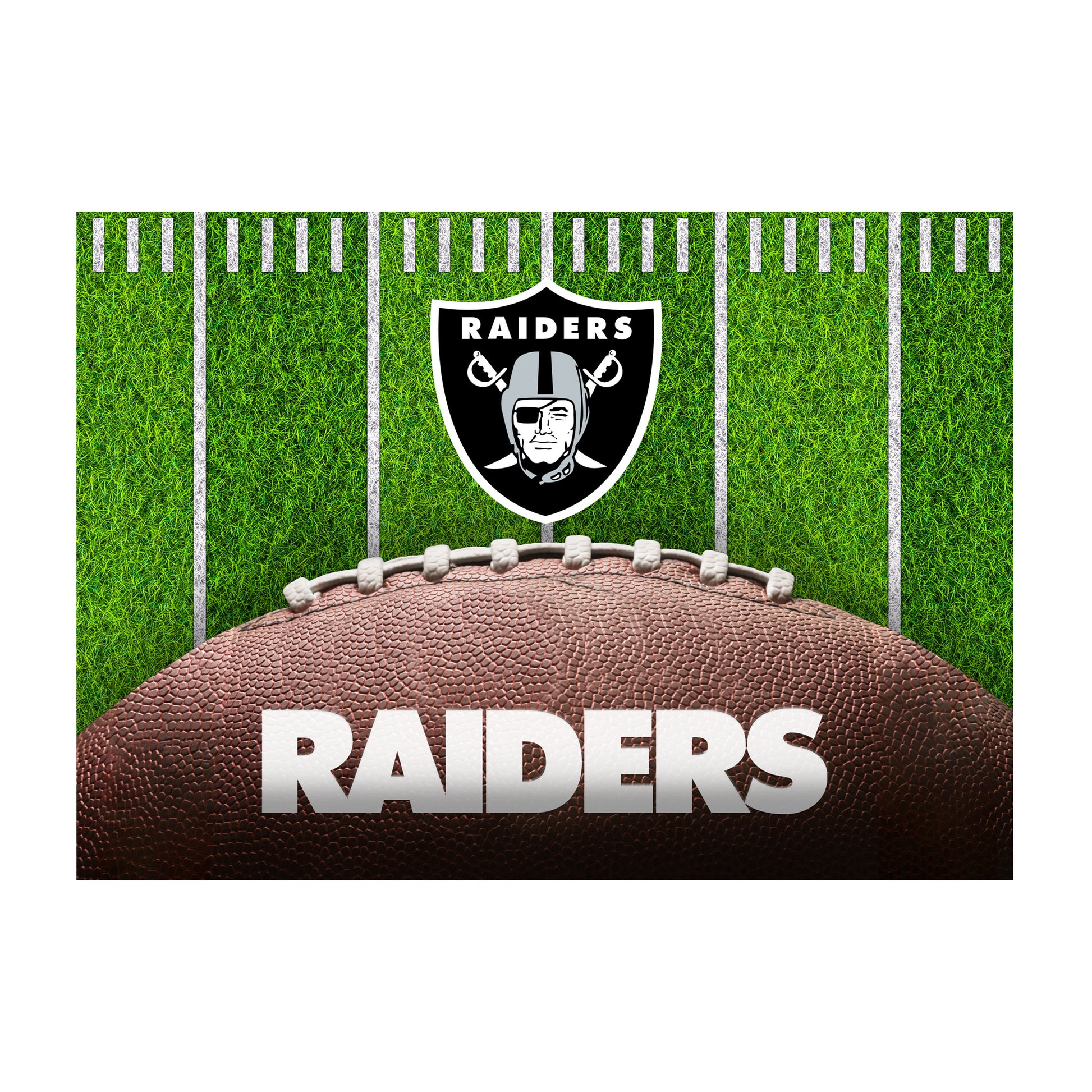 Las Vegas Raiders washable football field rug