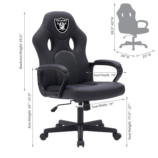 Las Vegas Raiders Office Gamer Chair Dimensions