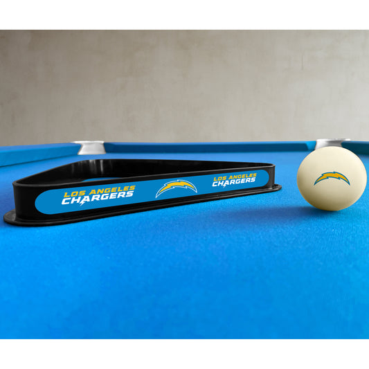 Los Angeles Chargers triangle rack and cue ball set