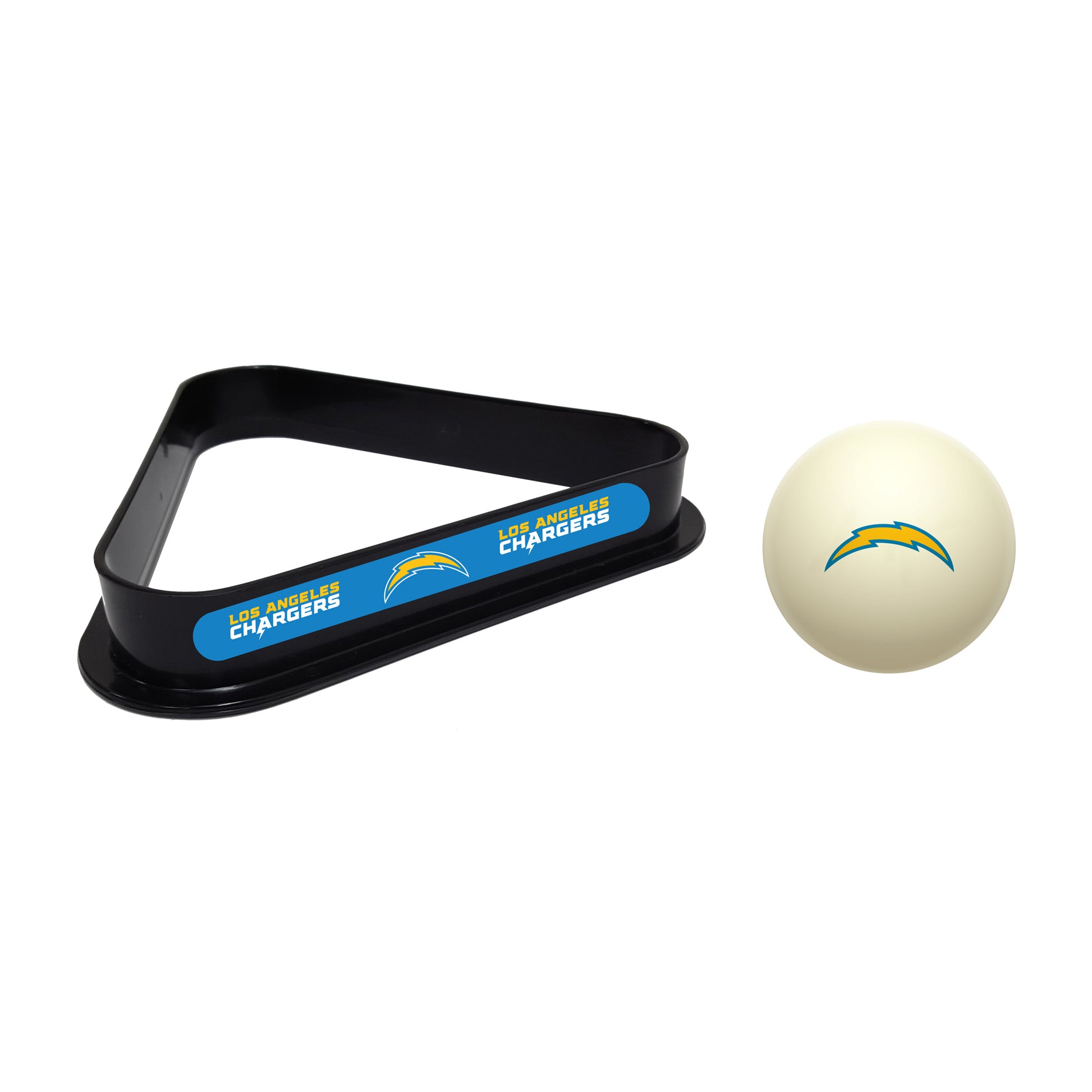 Los Angeles Chargers cue ball and triangle