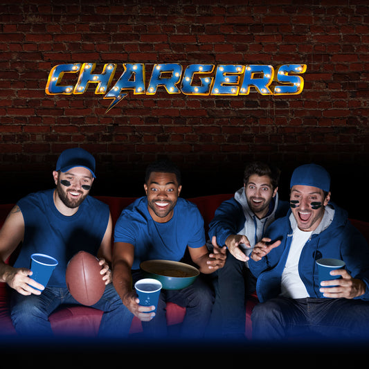 Los Angeles Chargers lighted metal man cave sign