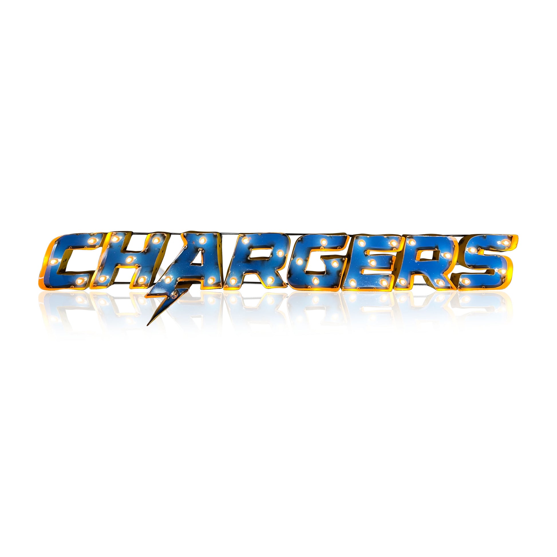 Los Angeles Chargers lighted metal sign