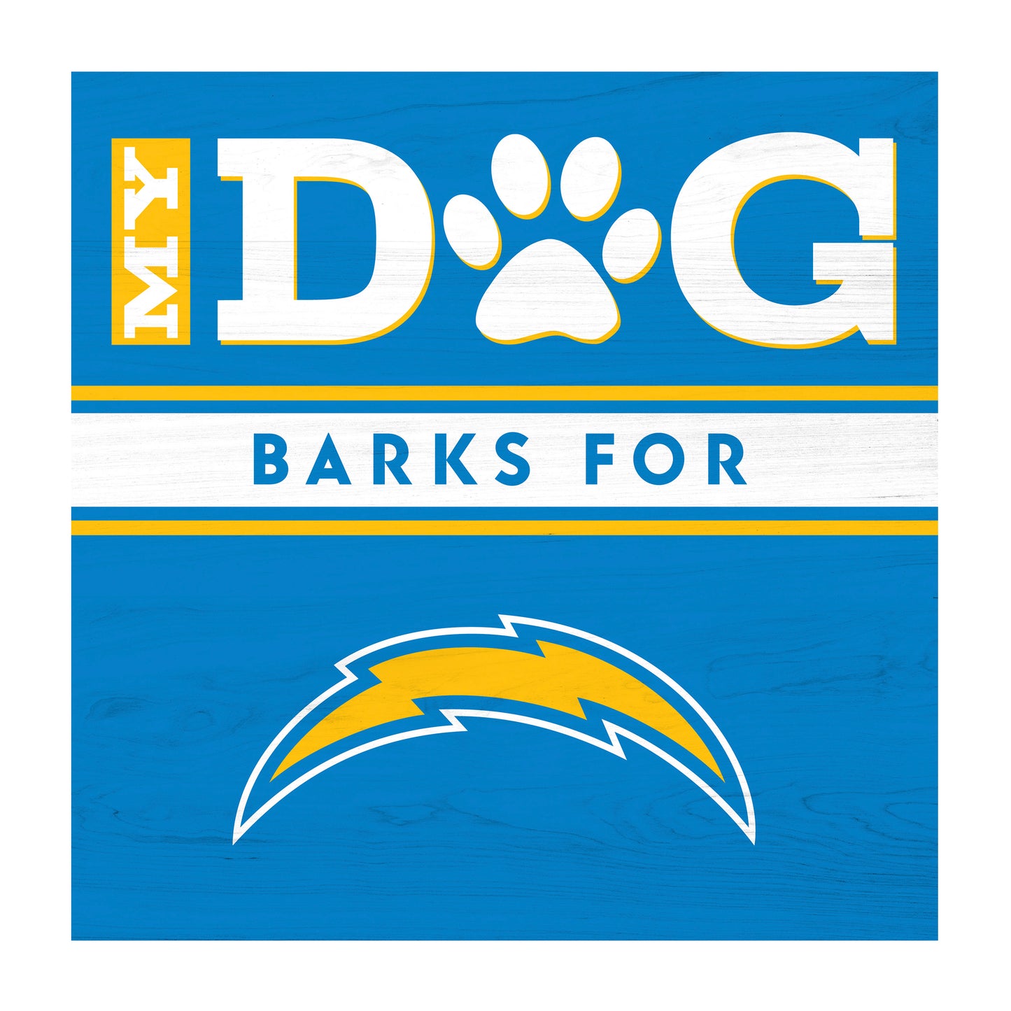 Los Angeles Chargers dog sign
