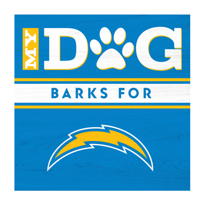Los Angeles Chargers dog sign