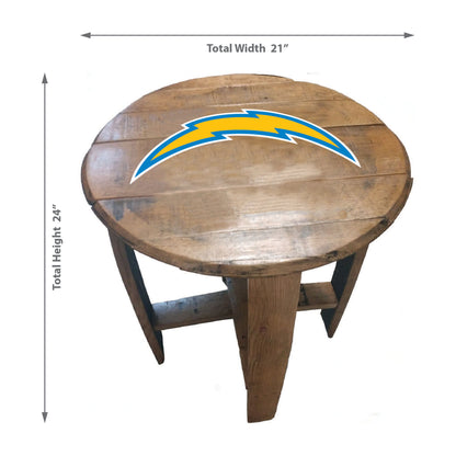 Los Angeles Chargers whiskey barrel end table dimensions