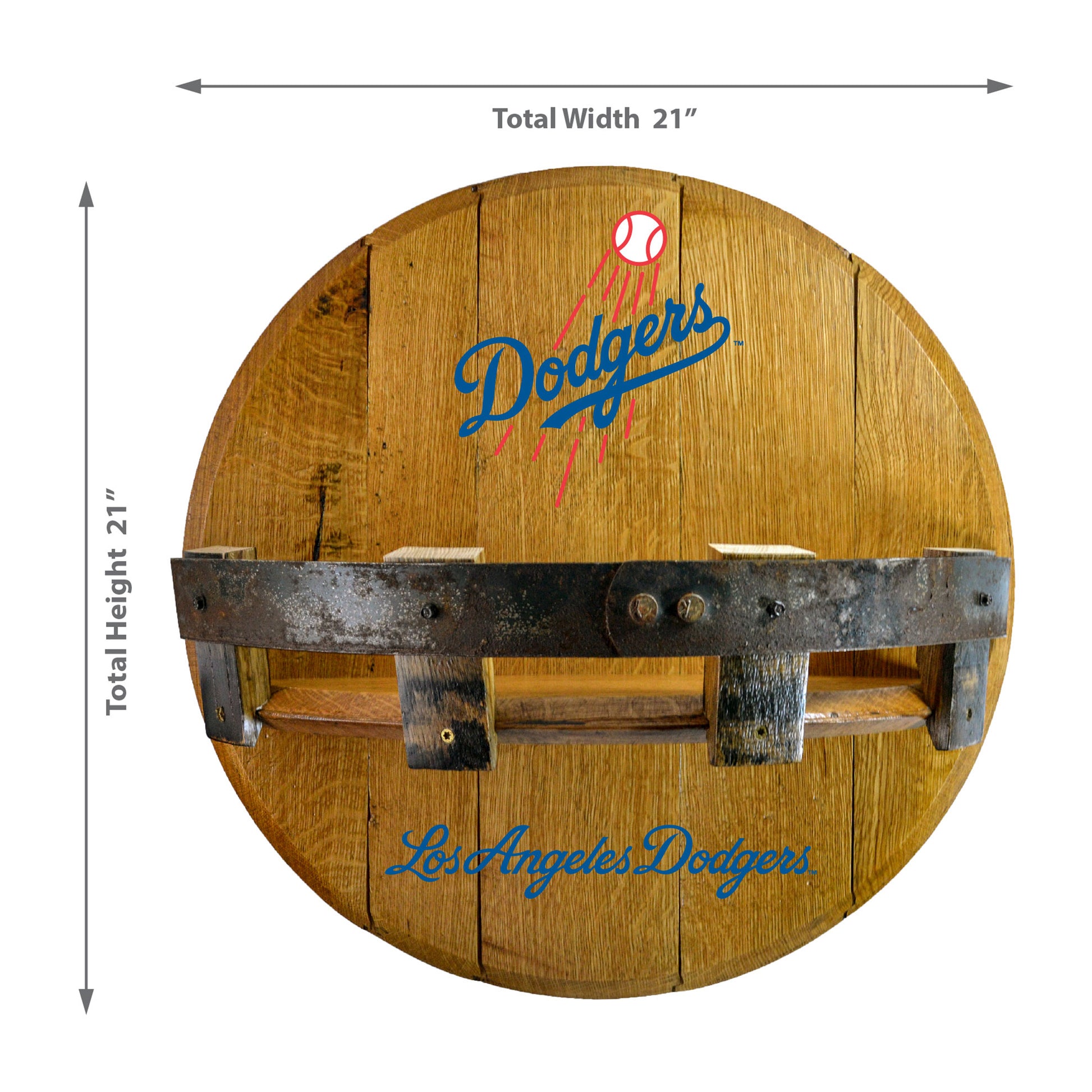 Los Angeles Dodgers whiskey barrel shelf dimensions