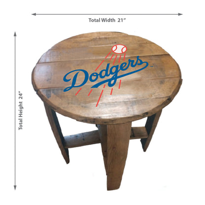 Los Angeles Dodgers whiskey barrel end table dimensions