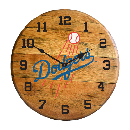 Los Angeles Dodgers whiskey barrel wall clock