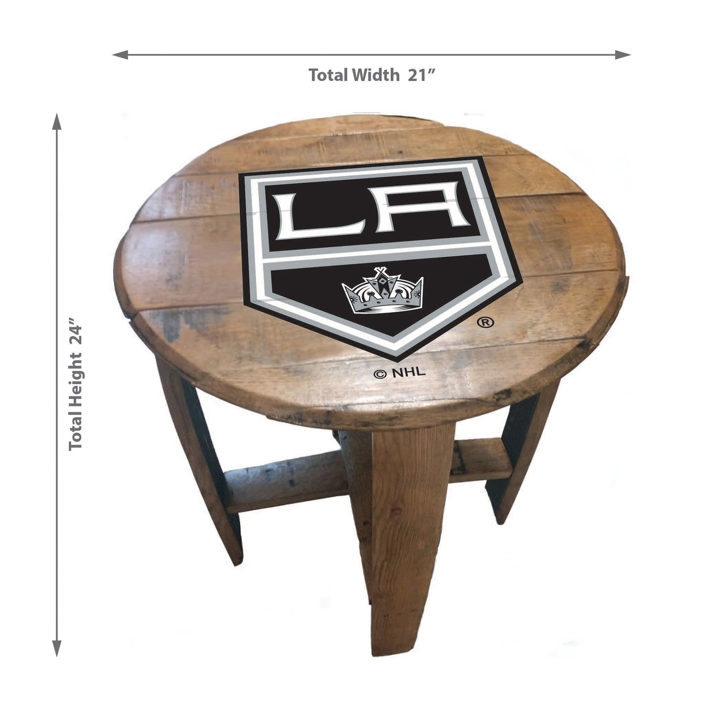 Los Angeles Kings whiskey barrel end table dimensions