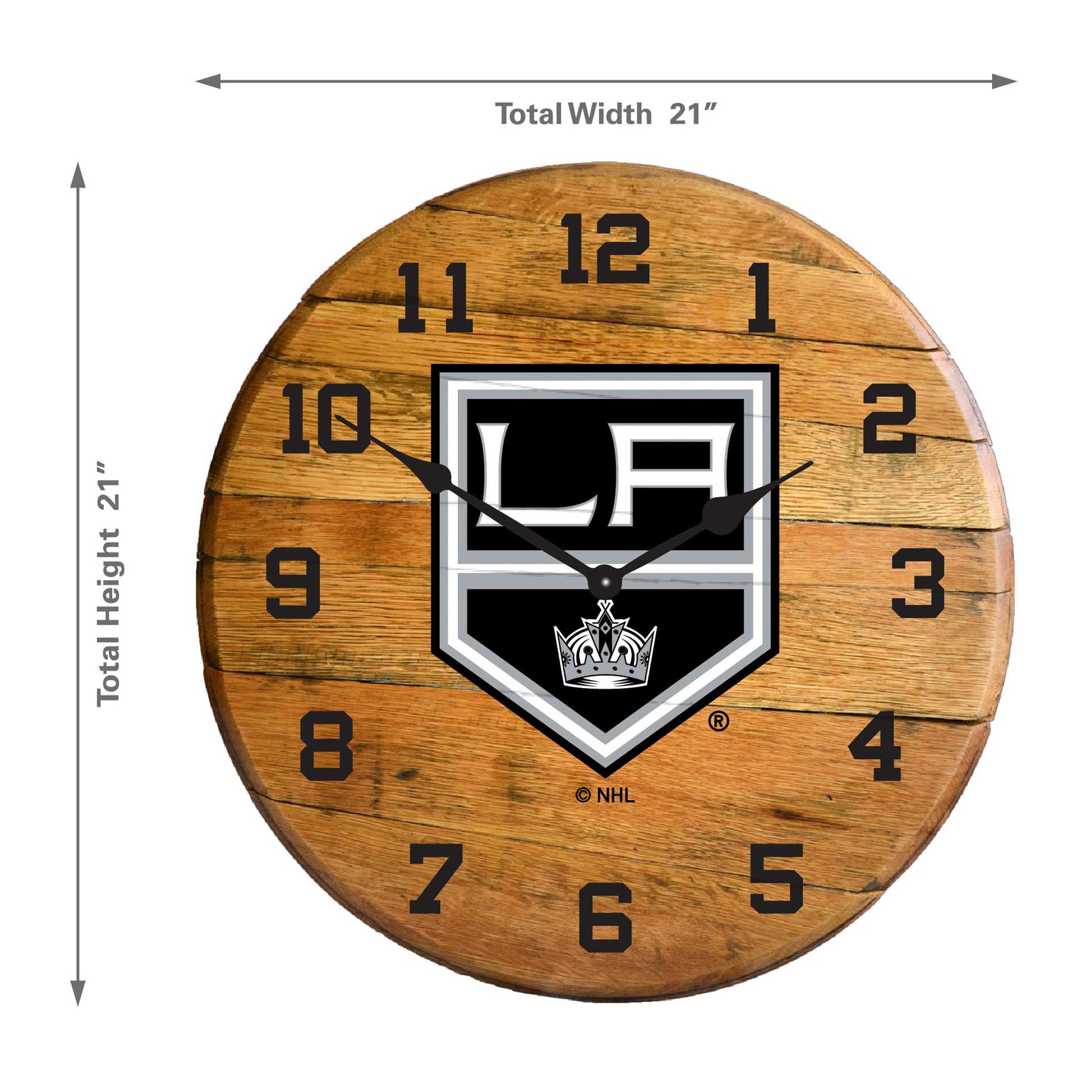 Los Angeles Kings whiskey barrel wall clock dimensions